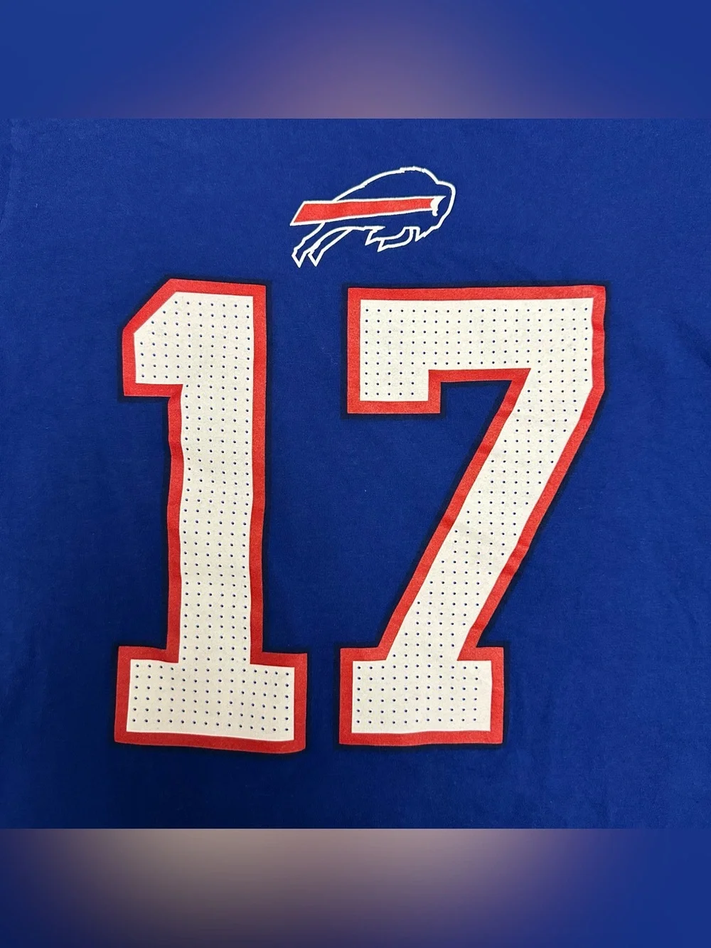 Nike Buffalo Bills Josh Allen #17 Name & Number T-Shirt -Royal Blue Youth L A253